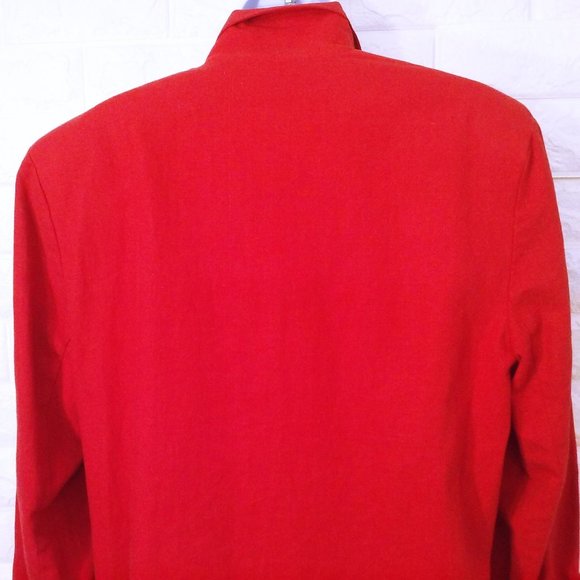 Vintage 80s D.B. Waldo Wear USA Linen Blazer Oversize-S Pockets 6-stone Buttons - Picture 10 of 10